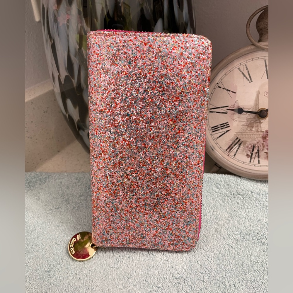 Deux Lux Pink and Blue Confetti Shimmer Wallet
